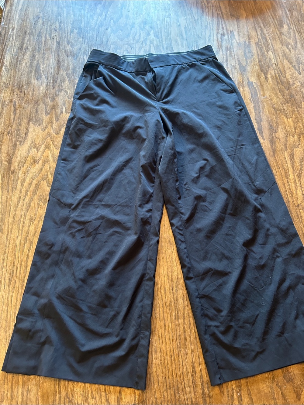 Athleta Black Wide-Leg Cropped Pants